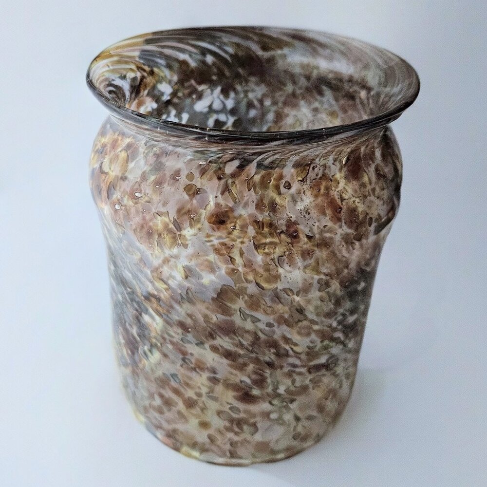 Murano Style Unique hand-blown art studio glass vase 7" tall